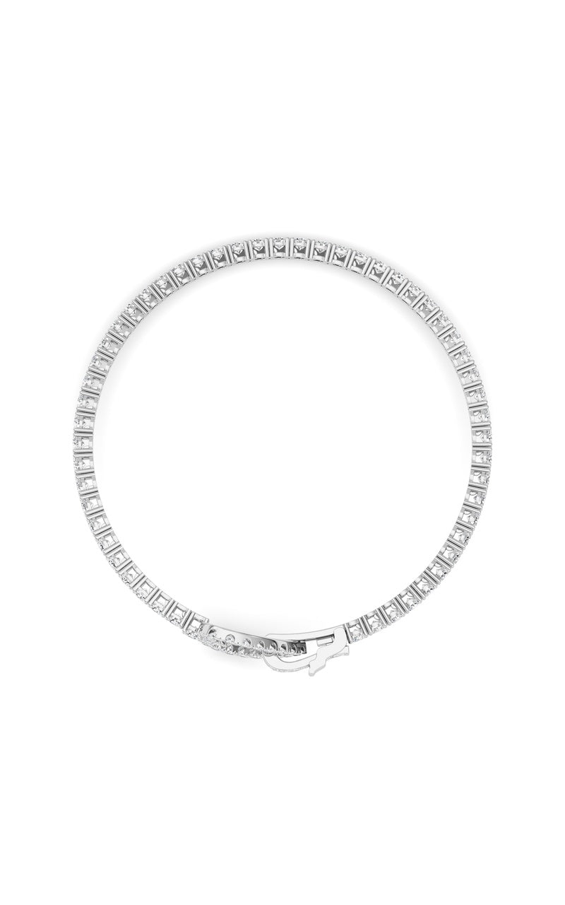 5CTW Round Shaped Lab Grown Diamond (F/VS) Bracelet in 14K White Gold