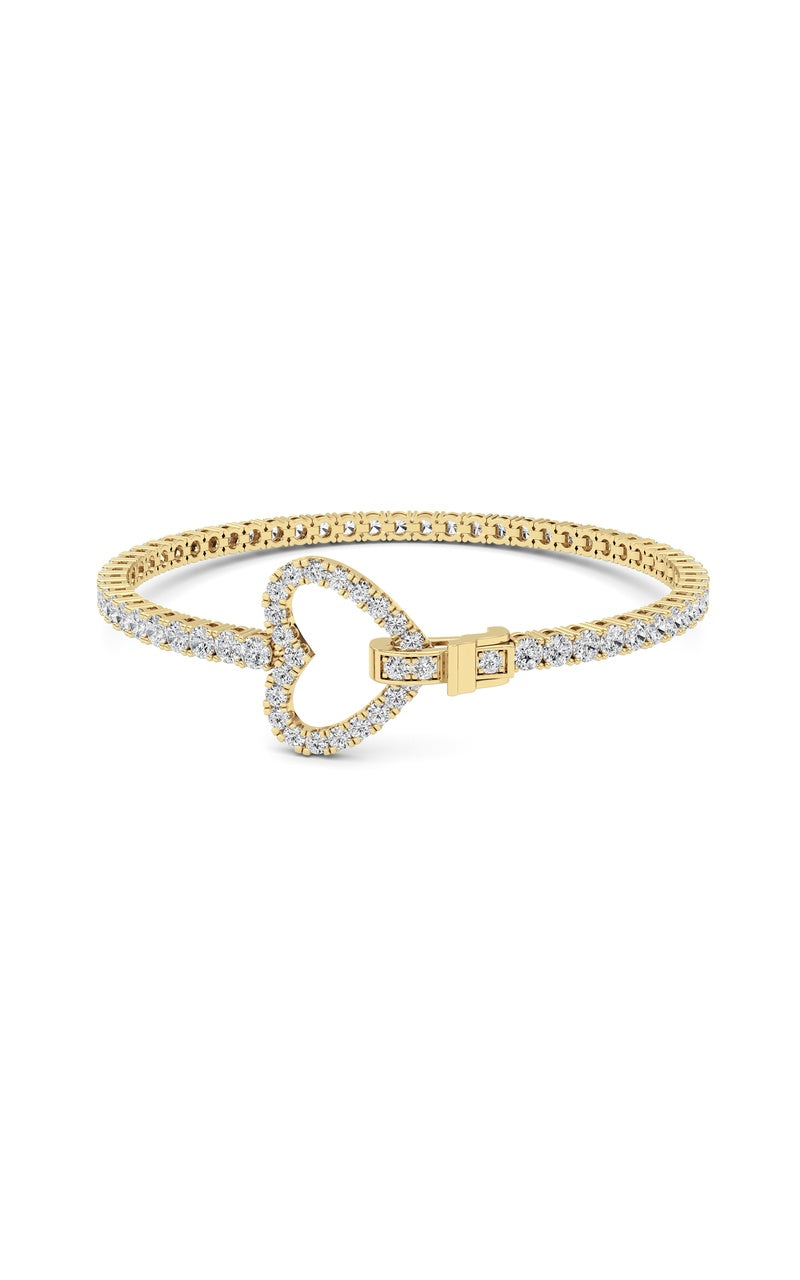 5CTW Round Shaped Lab Grown Diamond (F/VS) Bracelet in 14K White Gold