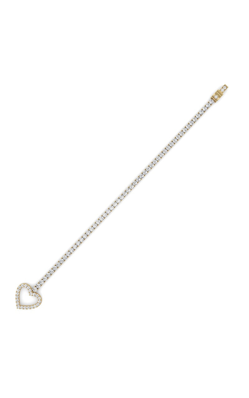 5CTW Round Shaped Lab Grown Diamond (F/VS) Bracelet in 14K White Gold