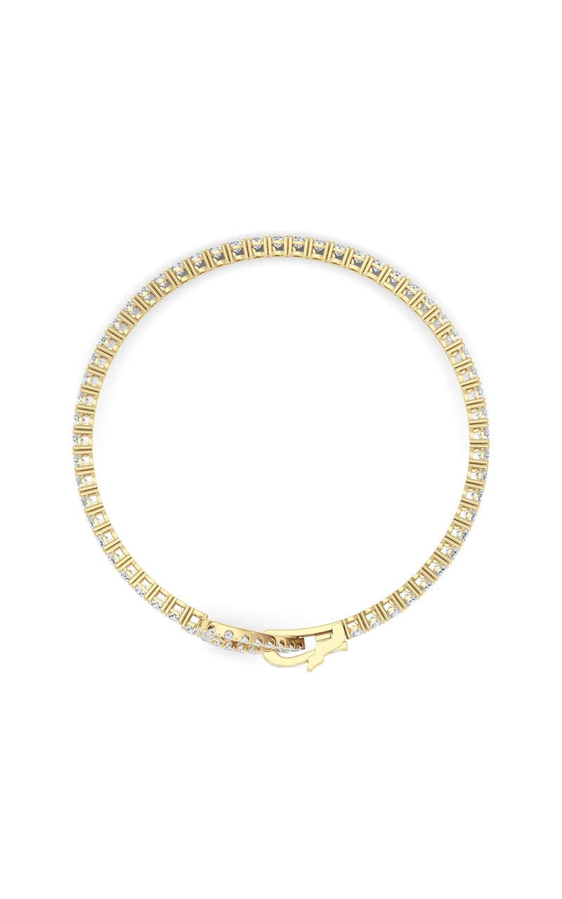 5CTW Round Shaped Lab Grown Diamond (F/VS) Bracelet in 14K White Gold