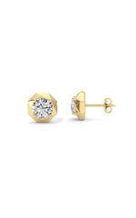 Load image into Gallery viewer, 2CTW Round Shaped Lab Grown Diamond (F/VS) Earring in 14K Yellow Gold
