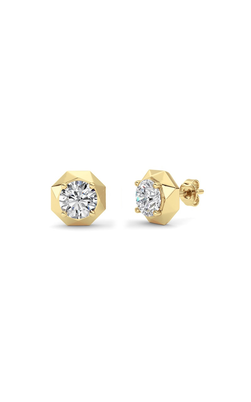 Vs) earring in 14k yellow gold