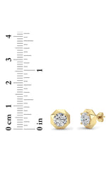 Load image into Gallery viewer, 2CTW Round Shaped Lab Grown Diamond (F/VS) Earring in 14K Yellow Gold
