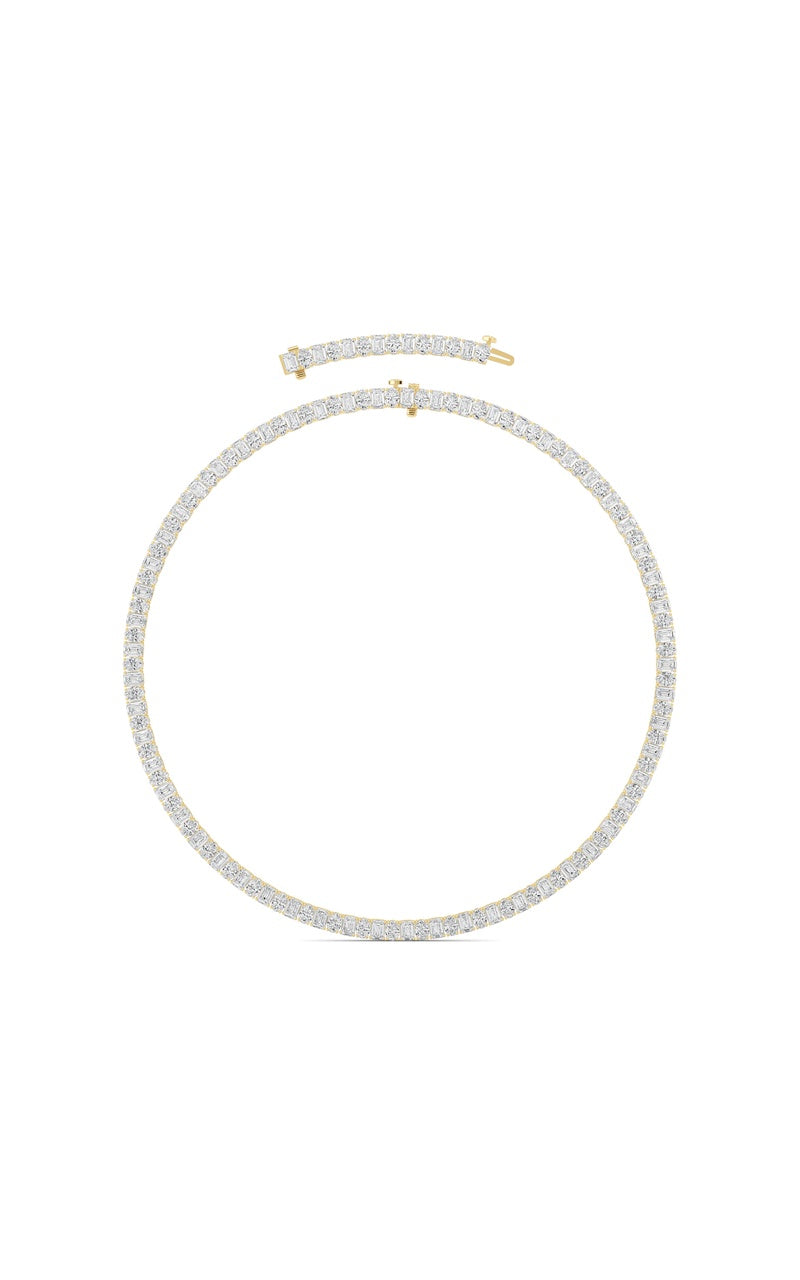 33CTW Emerald Lab Grown Diamond (F/VS ) Necklace in 14K Gold