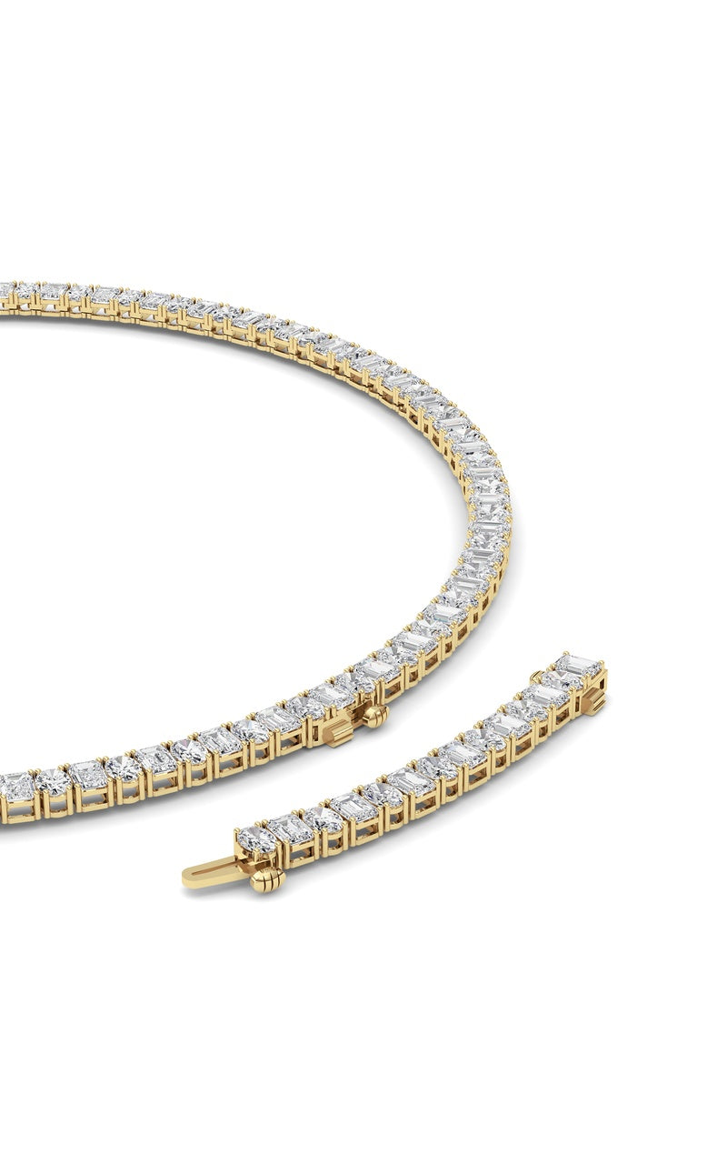 33CTW Emerald Lab Grown Diamond (F/VS ) Necklace in 14K Gold
