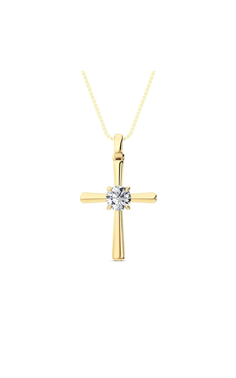 0.5CTW Round Shaped Lab Grown Diamond (F/VS) Necklace in 14K Yellow Gold