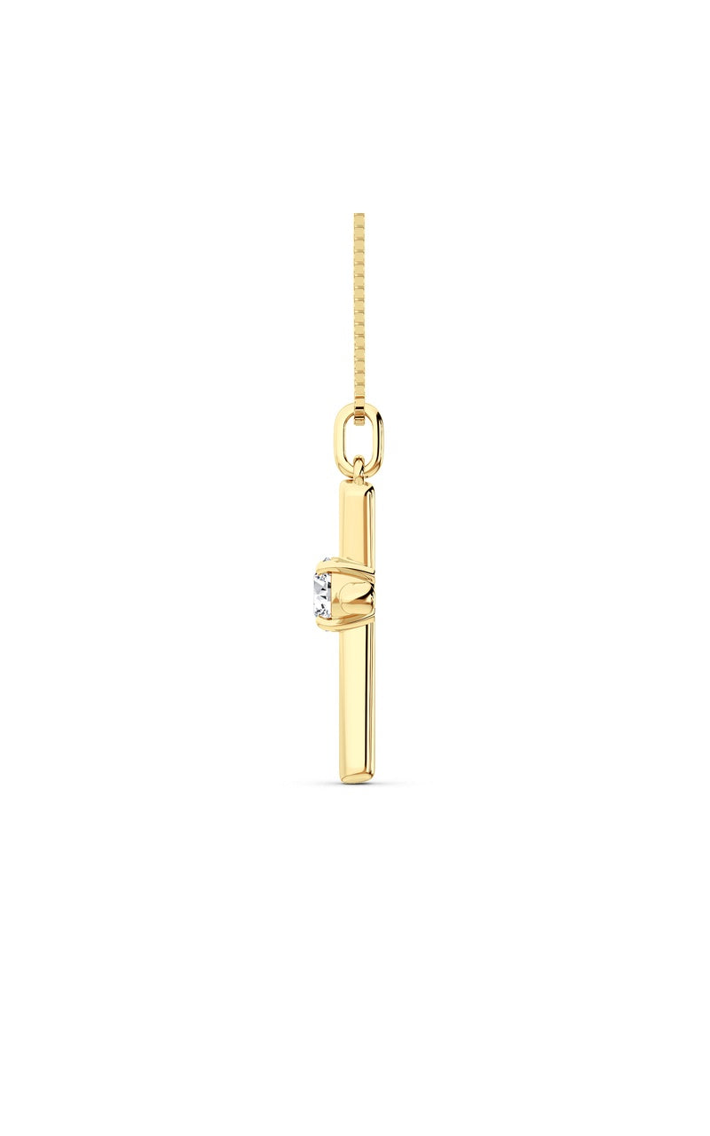 0.5CTW Round Shaped Lab Grown Diamond (F/VS) Necklace in 14K Yellow Gold