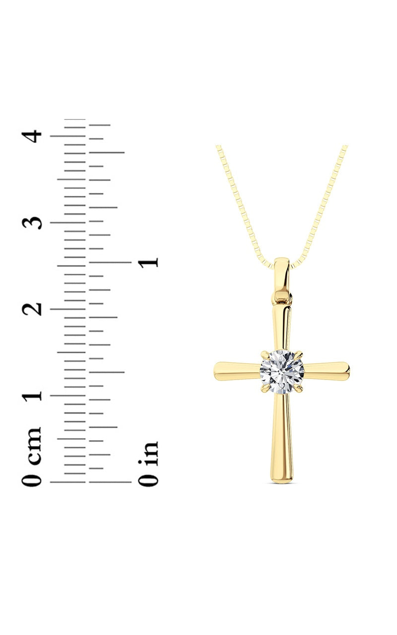 0.5CTW Round Shaped Lab Grown Diamond (F/VS) Necklace in 14K Yellow Gold