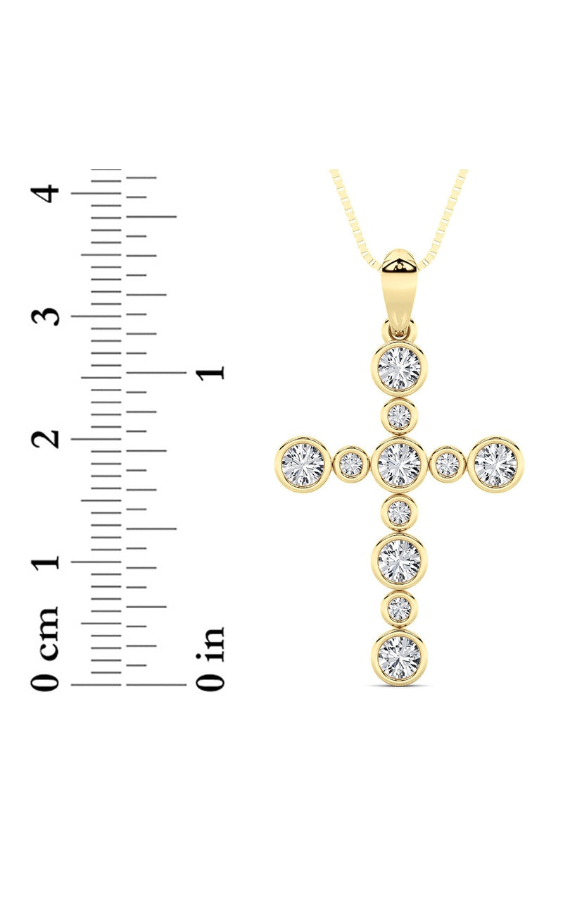 1CTW Round Shaped Lab Grown Diamond (F/VS) Necklace in 14K Yellow Gold