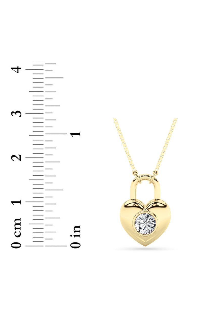 0.5CTW Round Shaped Lab Grown Diamond (F/VS) Necklace in 14K Yellow Gold