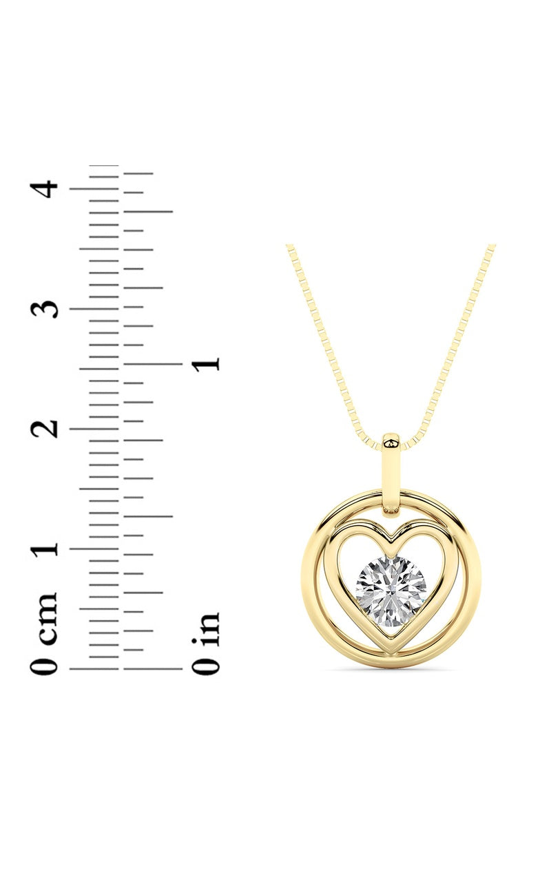 0.75CTW Round Shaped Lab Grown Diamond (F/VS) Necklace in 14K Yellow Gold