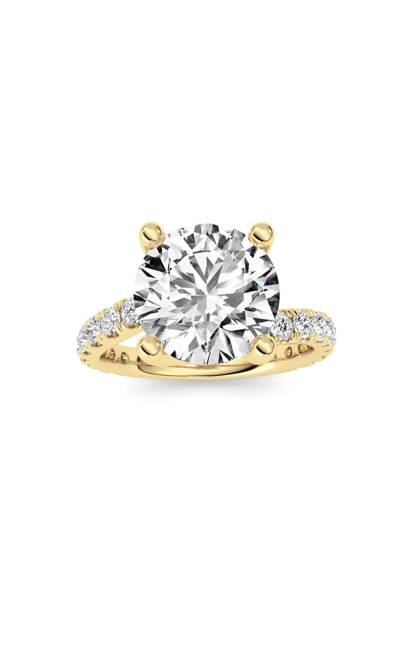 3.75CTW Round Shaped Lab Grown Diamond (F/VS) Ring in 14K White Gold