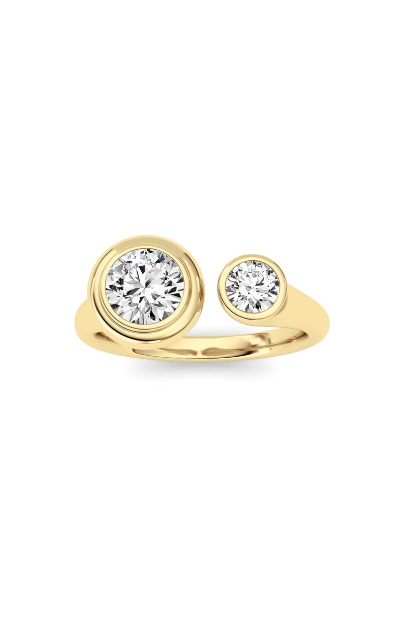 1CTW Round Shaped Lab Grown Diamond (F/VS) Ring in 14K Yellow Gold