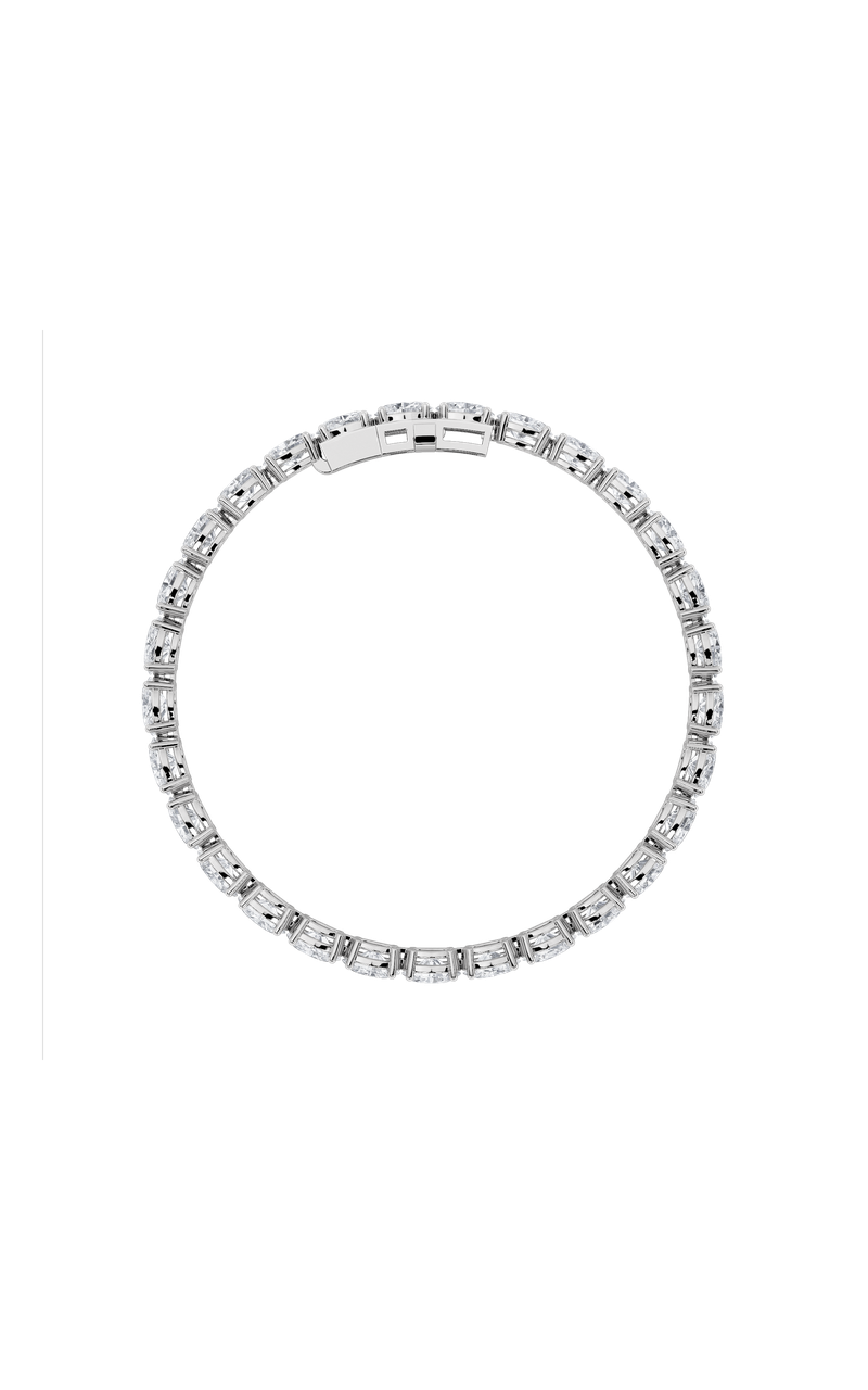 5CTW Oval Shaped Lab Grown Diamond (F/VS) Bracelet in 14K White Gold
