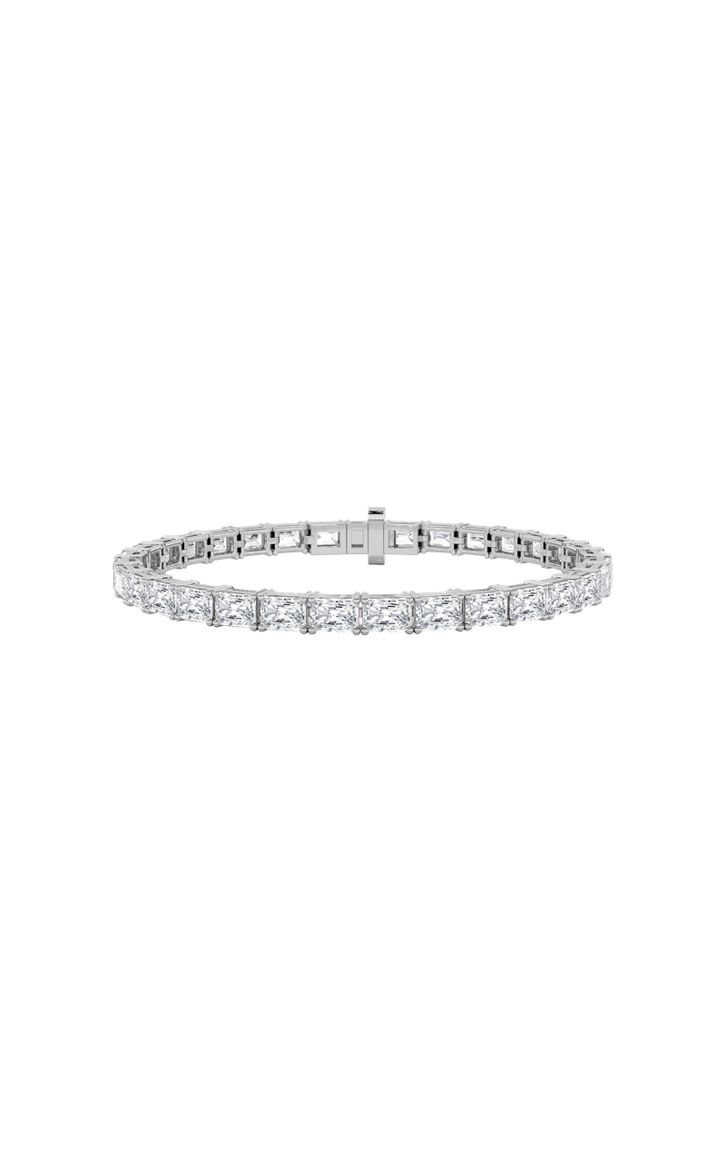 8CTW Radiant Shaped Lab Grown Diamond (F/VS) Bracelet in 14K White Gold