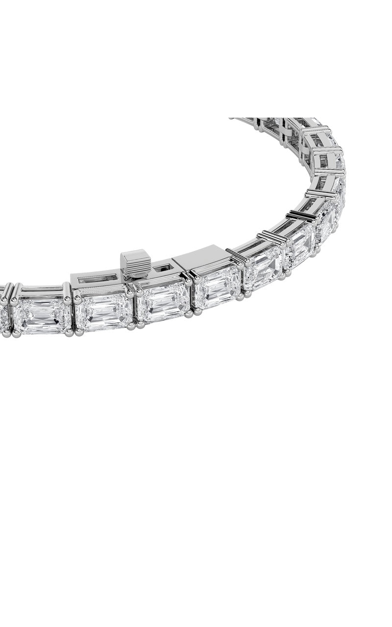 8CTW Radiant Shaped Lab Grown Diamond (F/VS) Bracelet in 14K White Gold
