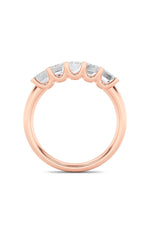 Load image into Gallery viewer, 2CTW Emerald Shaped Lab Grown Diamond (F/VS) Five Stone Band Ring in 14K Gold
