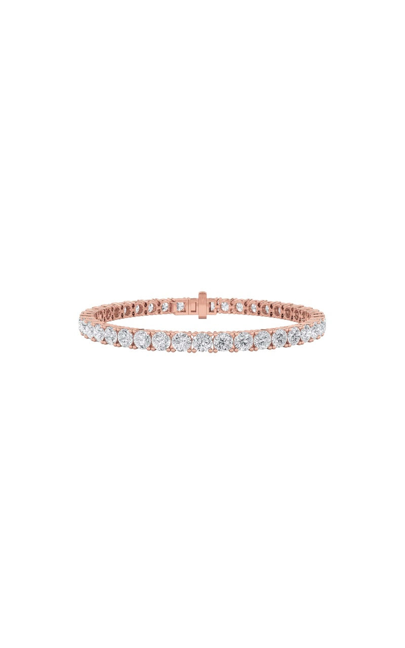 11CTW Round Shaped Lab Grown Diamond (F/VS) Classic Tennis Bracelet in 14K Gold