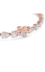 Load image into Gallery viewer, 7CTW Pear Shaped Lab Grown Diamond (F/VS) Fancy Line Bracelet in 14K Gold
