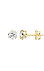 Load image into Gallery viewer, 3CTW Round Shaped Lab Grown Diamond (F/VS) Classic Basket Set Stud Earrings in 14K Gold
