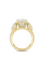 Load image into Gallery viewer, 7.25CTW Oval Shaped Lab Grown Diamond (F/VS) Bold Accented Engagement Ring in 14K Gold

