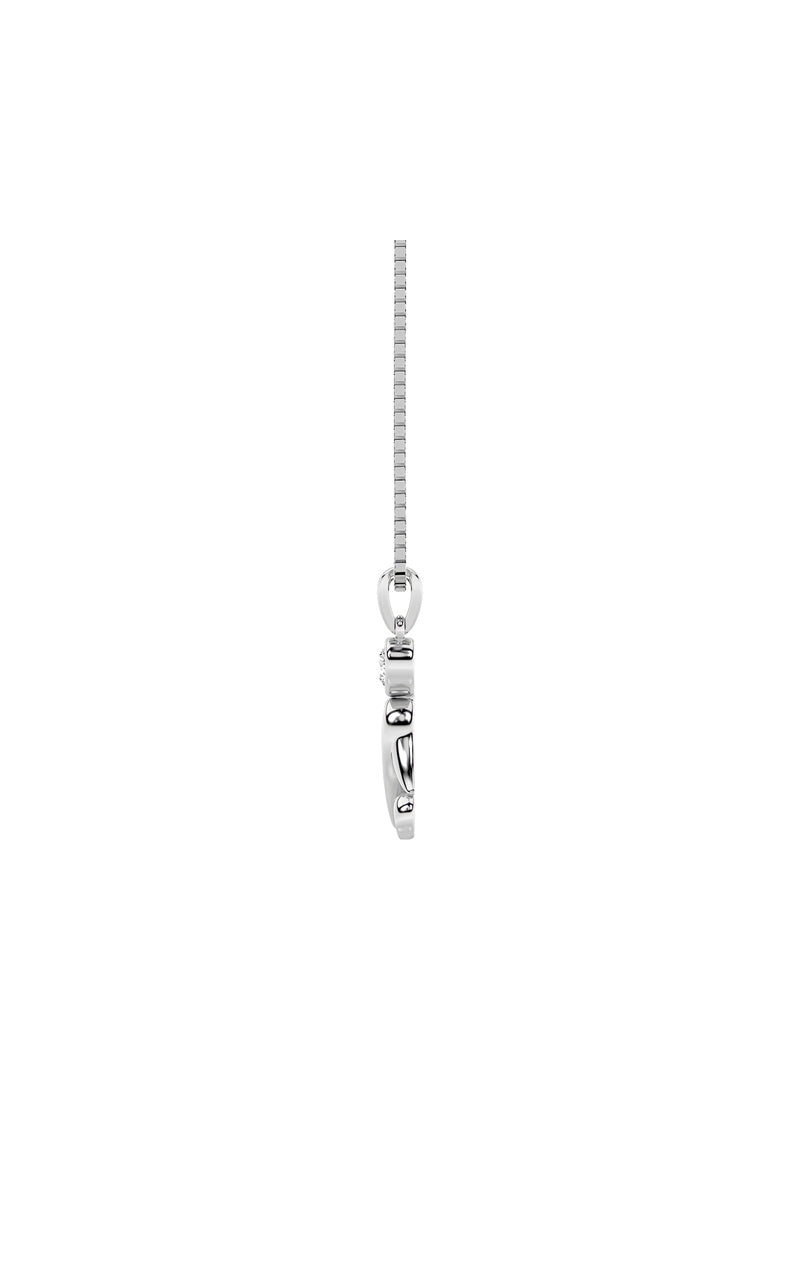 Vs) necklace in 14k white gold