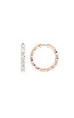 Load image into Gallery viewer, 4CTW Oval Shaped Lab Grown Diamond Inside Out Hoop Earrings in 14K Gold (F/VS)
