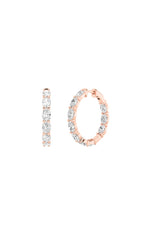 Load image into Gallery viewer, 4CTW Oval Shaped Lab Grown Diamond Inside Out Hoop Earrings in 14K Gold (F/VS)
