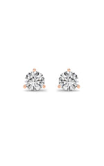 Load image into Gallery viewer, 3CTW Round Shaped Lab Grown Diamond (G/VS) Three Prong Martini Stud Earrings in 14K White Gold
