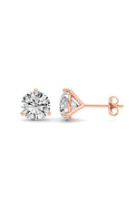 Load image into Gallery viewer, 3.5CTW Round Shaped Lab Grown Diamond (G/VS) Three Prong Martini Stud Earrings in 14K White Gold
