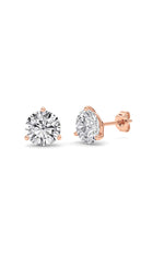 Load image into Gallery viewer, 3.5CTW Round Shaped Lab Grown Diamond (G/VS) Three Prong Martini Stud Earrings in 14K White Gold
