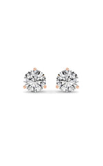 Load image into Gallery viewer, 3.5CTW Round Shaped Lab Grown Diamond (G/VS) Three Prong Martini Stud Earrings in 14K White Gold
