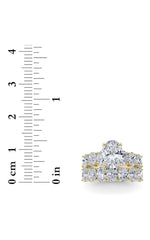 Load image into Gallery viewer, 3.5CTW Oval Shaped Lab Grown Diamond (G/VS) Bridal Set with Matching Band and  Ring in 14K Gold
