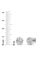 Load image into Gallery viewer, 4CTW Round Shaped Lab Grown Diamond (F/VS) Earring in 14K White Gold
