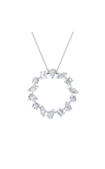 Load image into Gallery viewer, 3CTW Emerald Shaped Lab Grown Diamond (F/VS) Fancy Circle Pendant in 14K Gold

