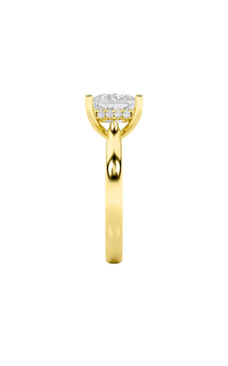 4CTW Princess Shaped Lab Grown Diamond (F/VS) Ring in 14K White Gold