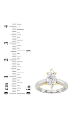 Load image into Gallery viewer, 2CTW Marquise Shaped Lab Grown Diamond (F/VS) Ring in 14K White Gold
