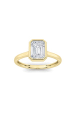 Load image into Gallery viewer, 1CTW Emerald Shaped Lab Grown Diamond (F/VS) Ring in 14K White Gold
