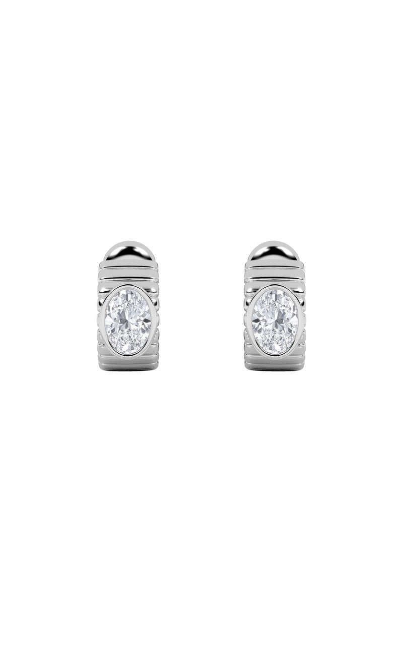 2CTW Oval Shaped Lab Grown Diamond (F/VS) Fashion Earrings in 14K Gold