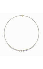 Load image into Gallery viewer, 20CTW Round Shaped Lab Grown Diamond (F/VS) Three Prong Graduating Necklace in 14K Gold
