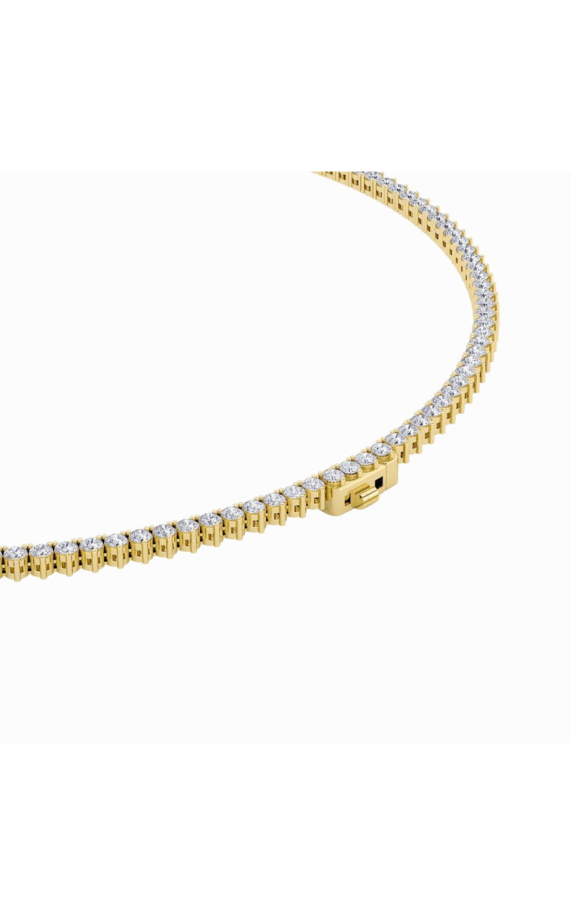 20CTW Round Shaped Lab Grown Diamond (F/VS) Three Prong Graduating Necklace in 14K Gold