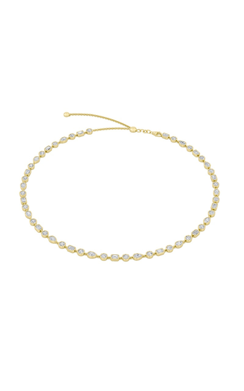 10CTW Pear Shaped Lab Grown Diamond (F/VS) Necklace in 14K Gold