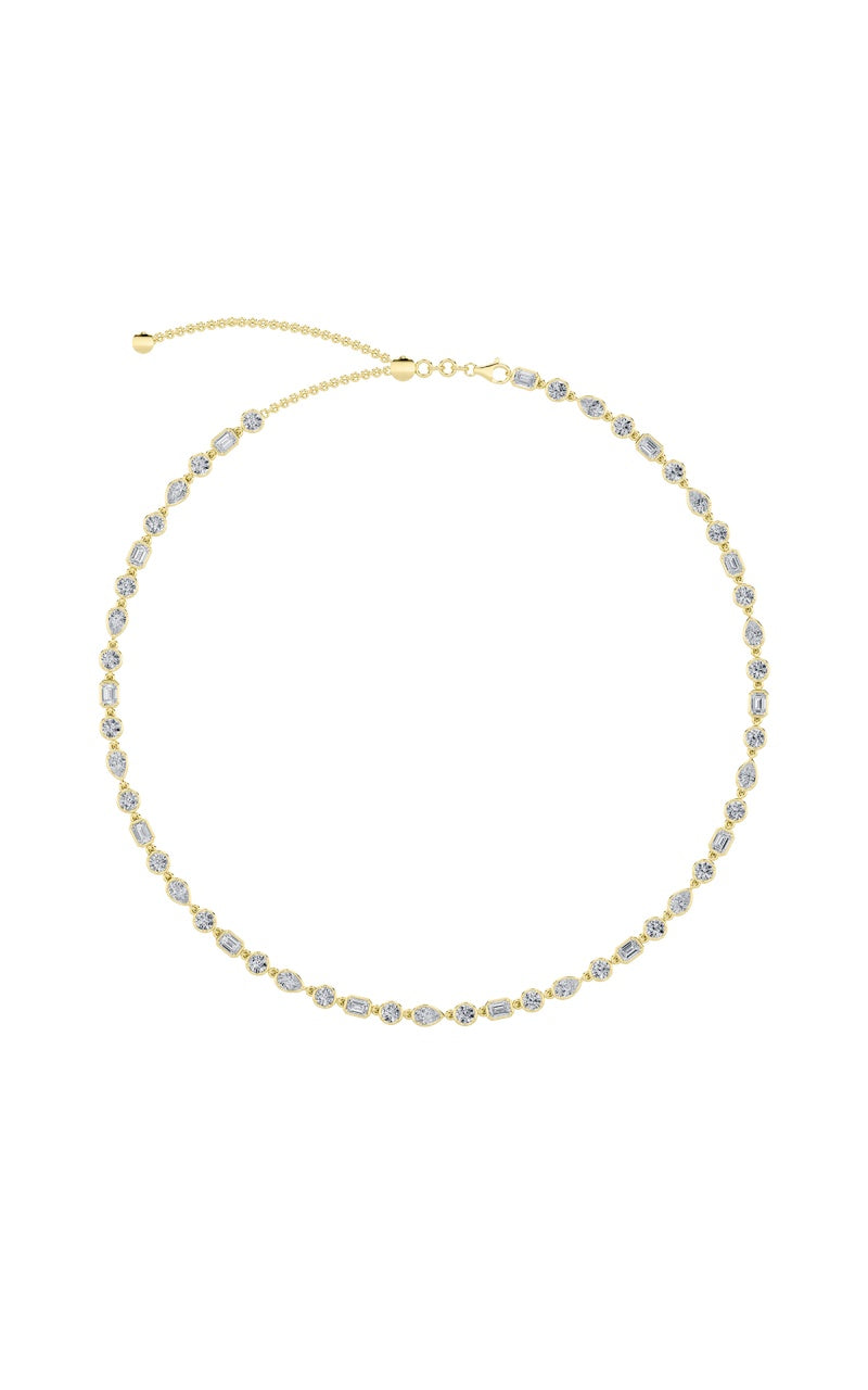 10CTW Pear Shaped Lab Grown Diamond (F/VS) Necklace in 14K Gold