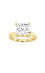 Load image into Gallery viewer, 3CTW Princess Shaped Lab Grown Diamond (F/VS) Bypass Shank Engagement Ring in 14K Gold

