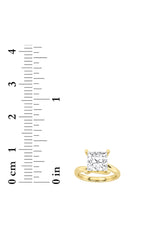 Load image into Gallery viewer, 3CTW Princess Shaped Lab Grown Diamond (F/VS) Bypass Shank Engagement Ring in 14K Gold
