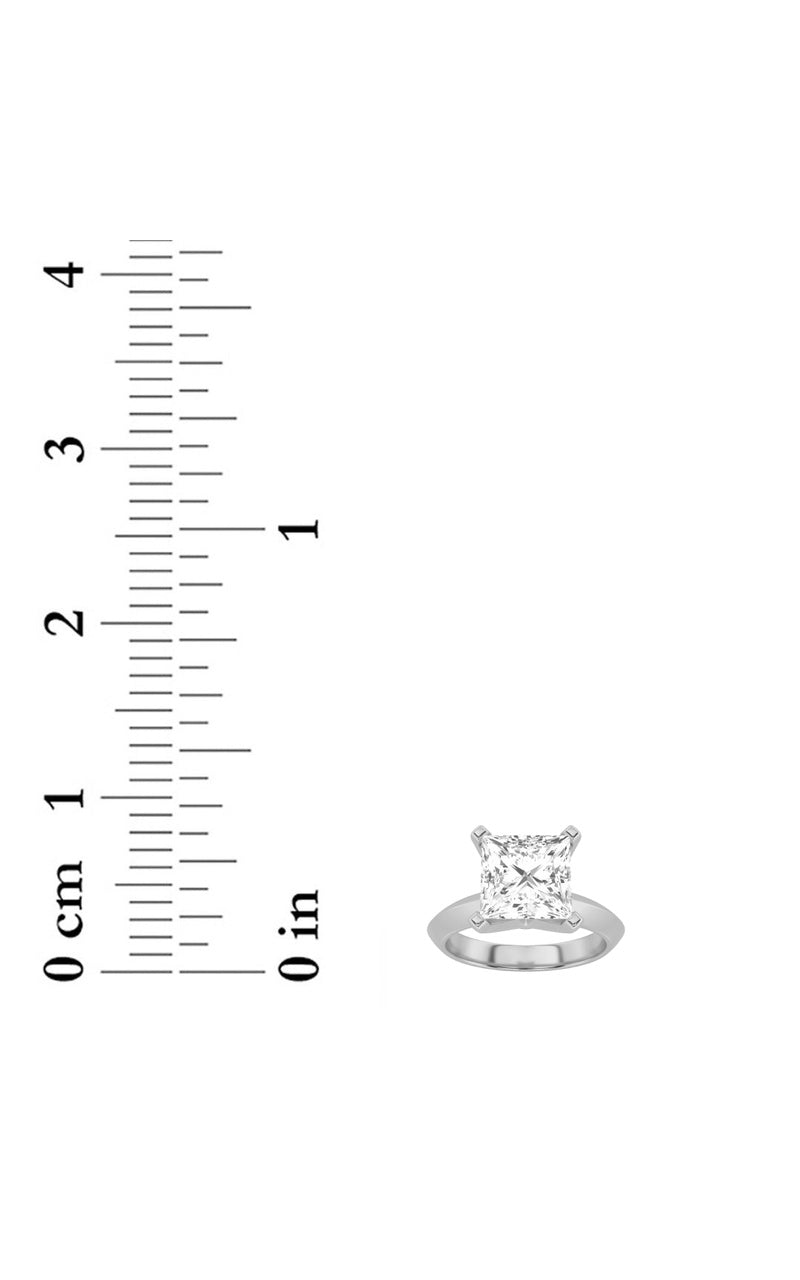 1CTW Princess Shaped Lab Grown Diamond (F/VS) Knife Edge Shank Solitaire Engagement Ring in 14K Gold