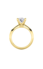 Load image into Gallery viewer, 1CTW Pear Shaped Lab Grown Diamond (F/VS) Knife Edge Shank Solitaire Engagement Ring in 14K Gold
