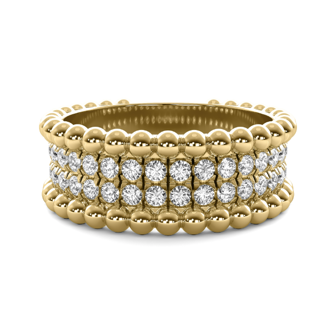 Bold Beaded Diamond Ring