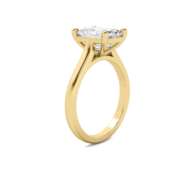 Cathedral 4 Prong Emerald Cut Solitaire Semi Mount