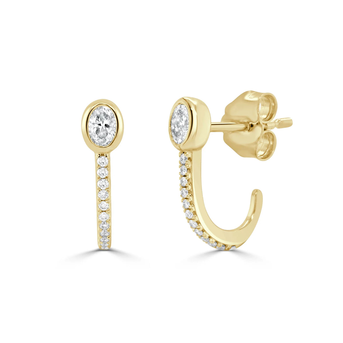Victoria oval & round diamond earrings